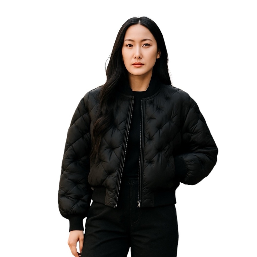 Rebecca Minkoff Cropped Puffer Jacket New Without Tags Color Black Size Small